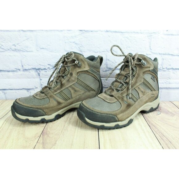 LL Bean Model 4 Brown Suede Waterproof Trail Hiking Boots Insulated Size 7 M - Picture 2 of 9